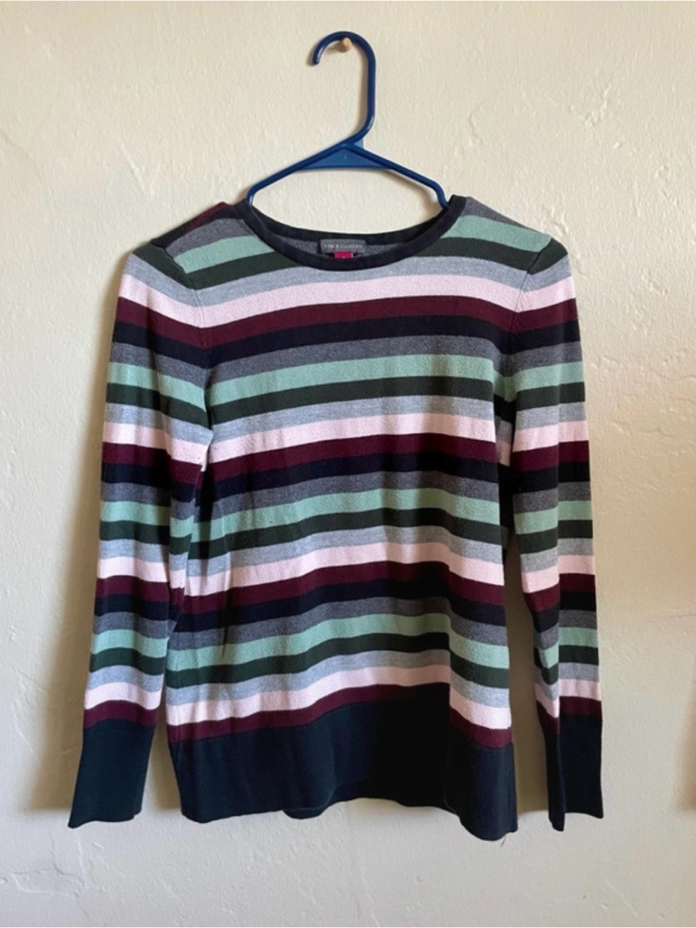 Vince Camuto Multicolor Striped Crewneck Sweater Size Small